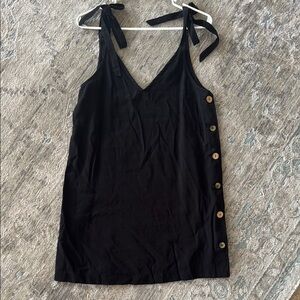 Topshop Black Mini Dress with Side Buttons